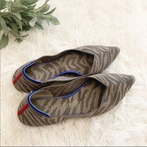 ROTHY'S The Point Pointed Toe Zebra Flats 9.5- Fit like a 9